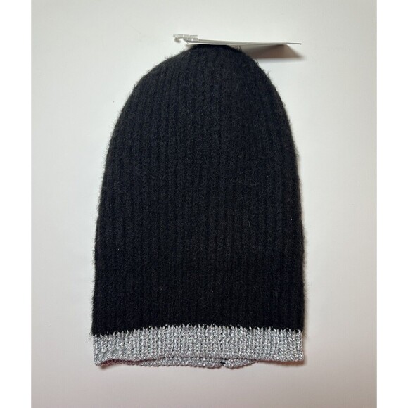 Nordstrom Rack Black Beanie Silver Detailing‎ Women's One Size NWT - Picture 1 of 4